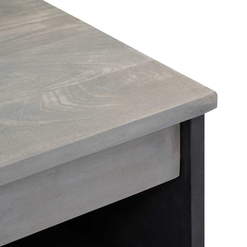 Sideboard Gray and Gold 60 x 33 x 75 cm Solid Mango Wood