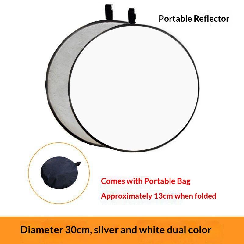 2 In 1 Photography Light Reflector Foldable Portable For Outdoor Studio Portrait Product Shooting 30Cm/60Cm/80Cm