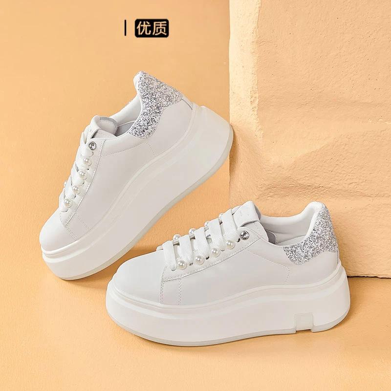 

2024 весна и осень женские туфли на платформе Ankara красные, высококачественные, маленькие, спортивная обувь в стиле колледжа, повседневная обувь 35 серебряный