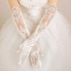 Wedding Accessories Banquet Floral Satin Mittens Elbow Length Full Finger Gloves Long Gloves