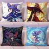 Xiao G-Genshin I-Impact Pillow Case Plush Fabric Soft Double-Sided Printed Sofa Warm Winter Home Gift Cushion Cover