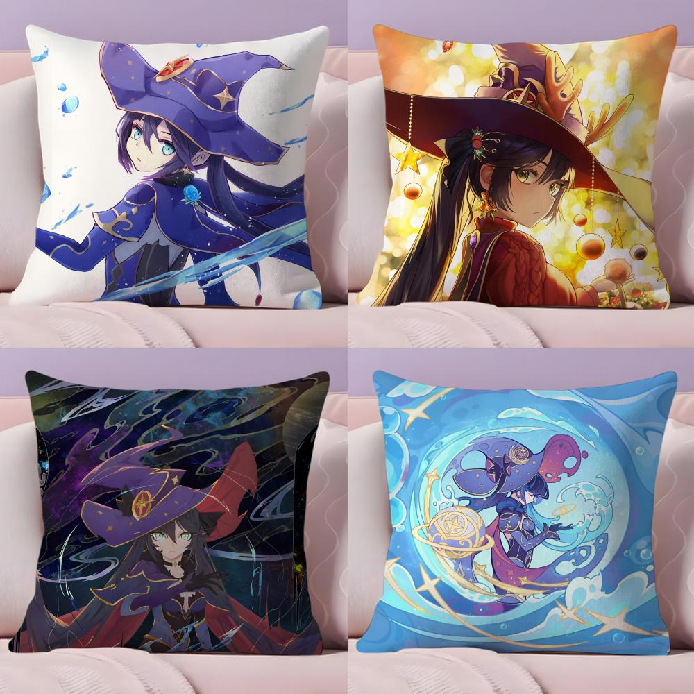 Xiao G-Genshin I-Impact Pillow Case Plush Fabric Soft Double-Sided Printed Sofa Warm Winter Home Gift Cushion Cover