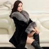 Women's Open Front Coat with Faux Fur Collar And Cuff Casual Long Sleeve Furry Jacket Fall Winter Fuzzy Warm Outerwear