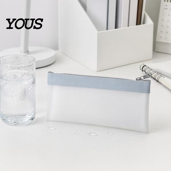 Durable Mesh Pen Holder Clear Pencil Case, Large Transparent Pouch for Girls, Waterproof Quick Access Bag Stationery High School Students, Cosmetics