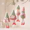 Pink Green Christmas Decorations Santa Snowman Doll Embellishment Hanging Pendants Doll Festival Accessories Xmas Tree Ornaments