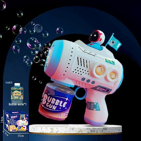 Electric Handheld Bubble Blower with Lights - Children's Automatic Bubble Gun Toy