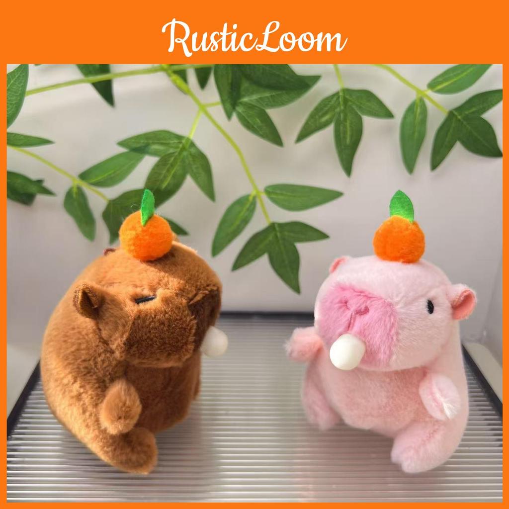 And Charming Brown Pink Capybara Plush Doll Bubble Blowing Keychain Kids For