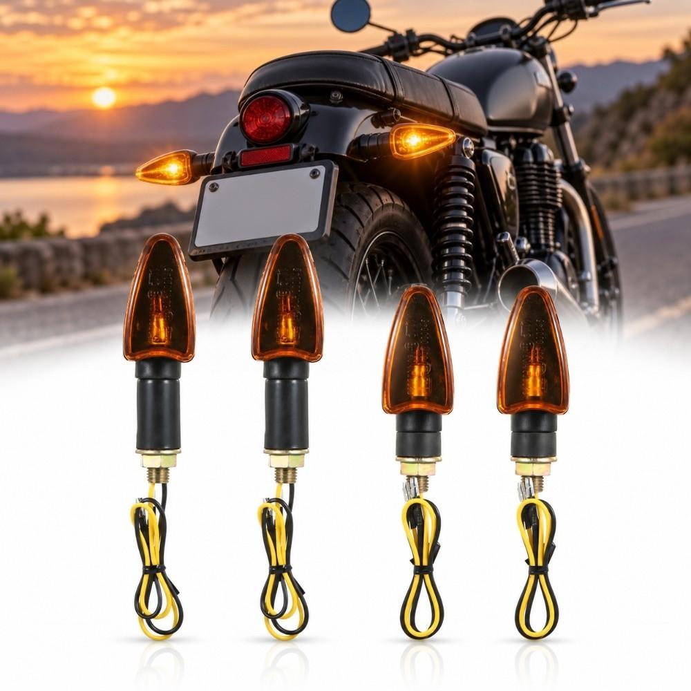 4PCS ABS Casing Turn Signal Indicator Light 8mm Interface Motorbike Indicator Lamp  For ATV