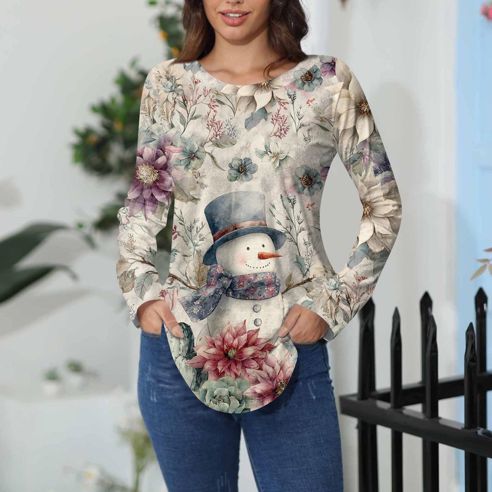 

Футболки женские осенние повседневные рубашки с длинным рукавом толстовка винтажный графический принт топ пуловер ко Дню святого Валентина L