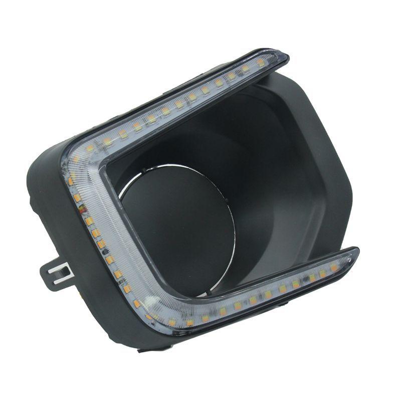 Powerful LED Daytime Running Lights For Toyota Tacoma 2016- DRL Turn Signal Fog Lamps, White+Amber Light