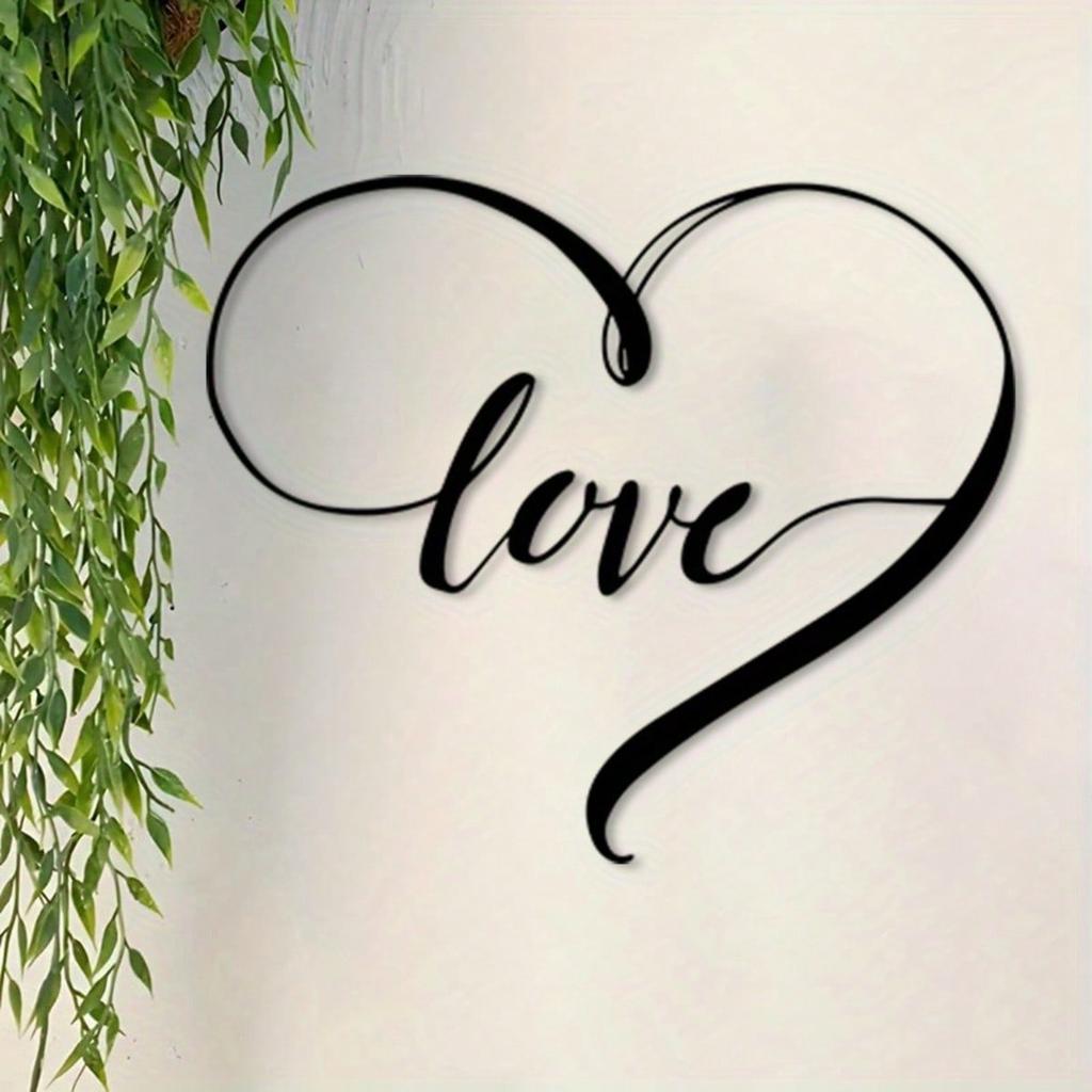 Metal Wall Art Heart Decor Romantic Home Office Wedding Valentine Gift