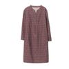 2025 New Style V-Neck Printed Dress for Women - Age-Reducing, Belly-Covering, Loose Casual Wear for Middle-Aged Moms in Spring & Autumn