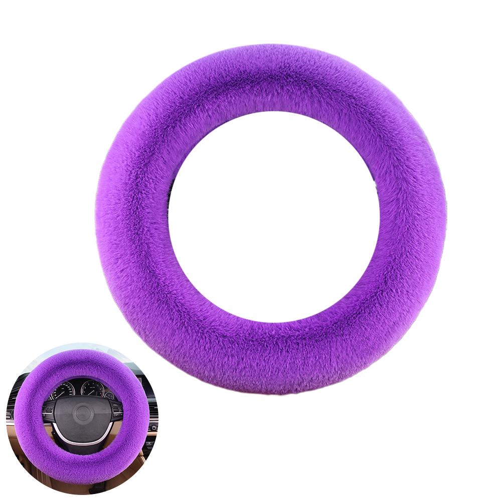 Super Soft Winter Car Steering Wheel Cover 38cm Plush Warm Steering-Wheel Cover Universal Protector For Women's Car Accessories