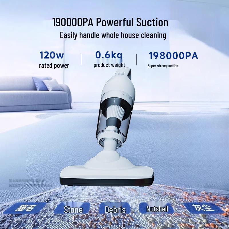 2025 Handheld Wireless Vacuum: High Suction Power for Home, Pet Hair, Mite Removal & Car Cleaning.
