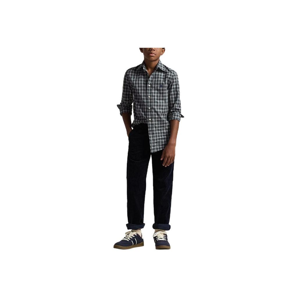 Polo Ralph Lauren Casual Shirt Cotton Poplin Single-Breasted Plaid Kids tops 323979324-003
