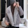 Winter new street cool spicy parker cotton clothes women's short casual versatile fur collar lapel locomotive jacket