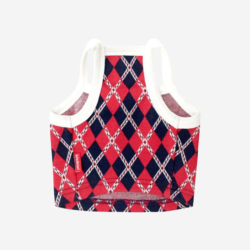 KINIKINI KINI ARGYLE PATTERN CROP TOP-NAVY (Crop Top)