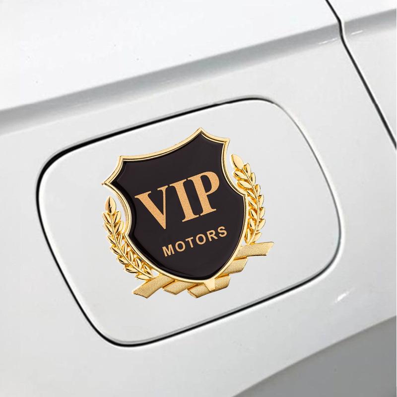 Car Sticker Creative Personality VIP Car Logo Car VIP Word Mark Side Mark Decorative Sticker Modified Metal Tail Mark Sticker