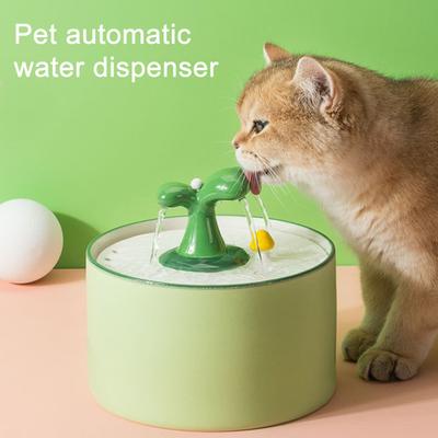 1.5L Automatic Cat Water Fountain Ceramics Pet Drinking Dispenser Ultra-Quiet Pet Water Bowl with Filtration System for Indoor Cats Dogs