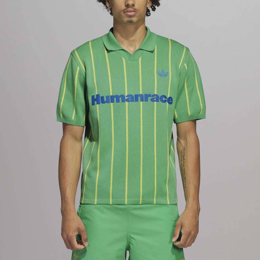 Adidas X Pharrell Williams Knit Jersey Semi Screaming Green Unisex Tops HU1106