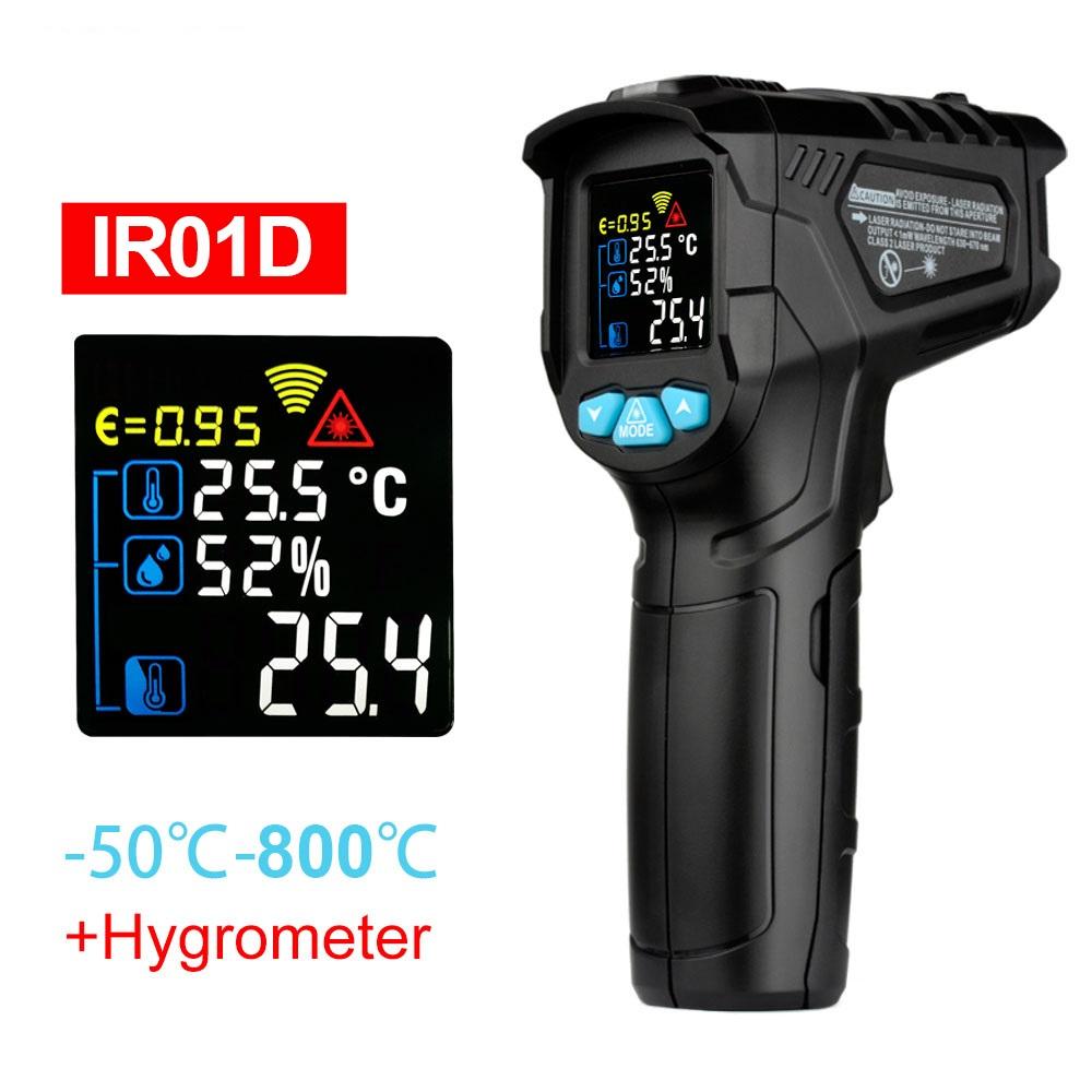 Infrared Thermometer 400/800°C Indoor Kitchen Digital Heat Meter Precision Food Laser Temperature Meter Non-contact Pyrometer