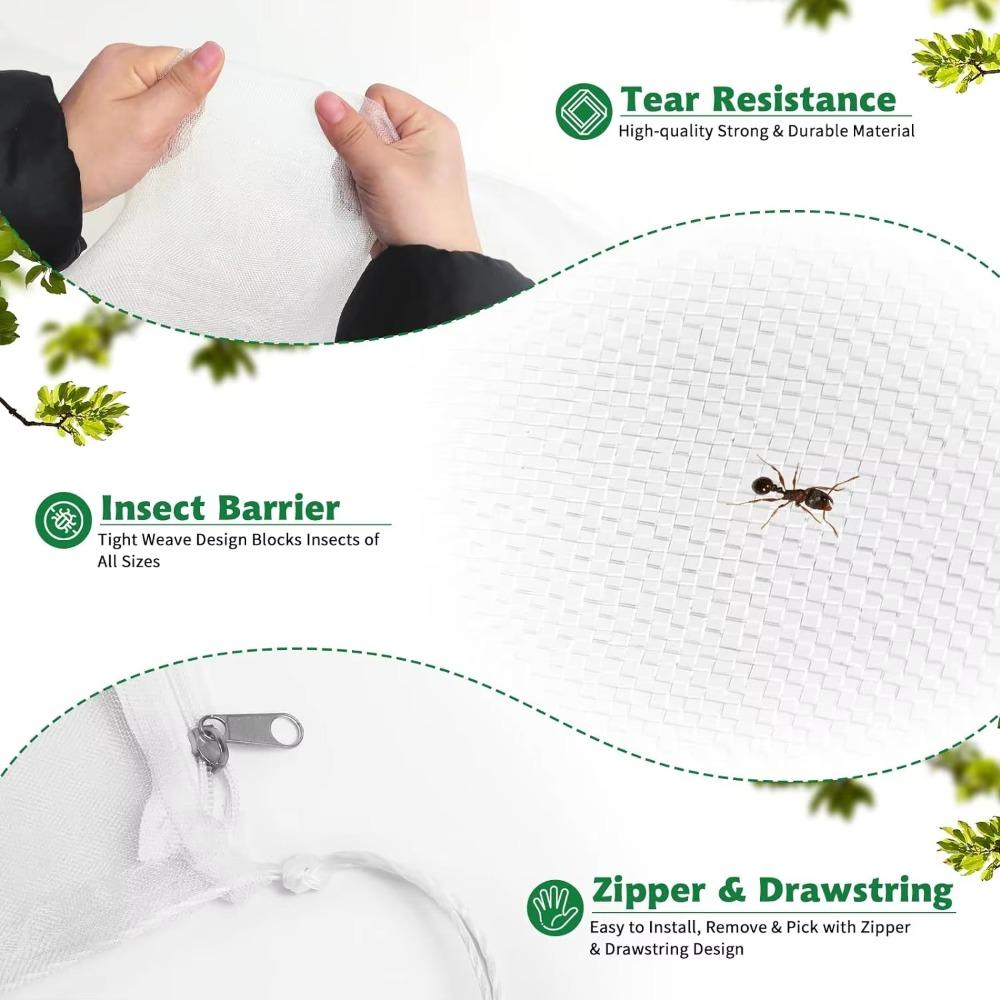 Mesh Plant Cover Bags Drawstring Plant Protection Net Reusable Garden Netting  Garden Tools