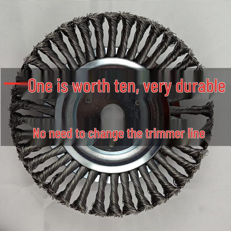 6, 8, 10-Inch Steel Wire Weeding and Rust Removal Disc for Lawnmower Brush Cutter