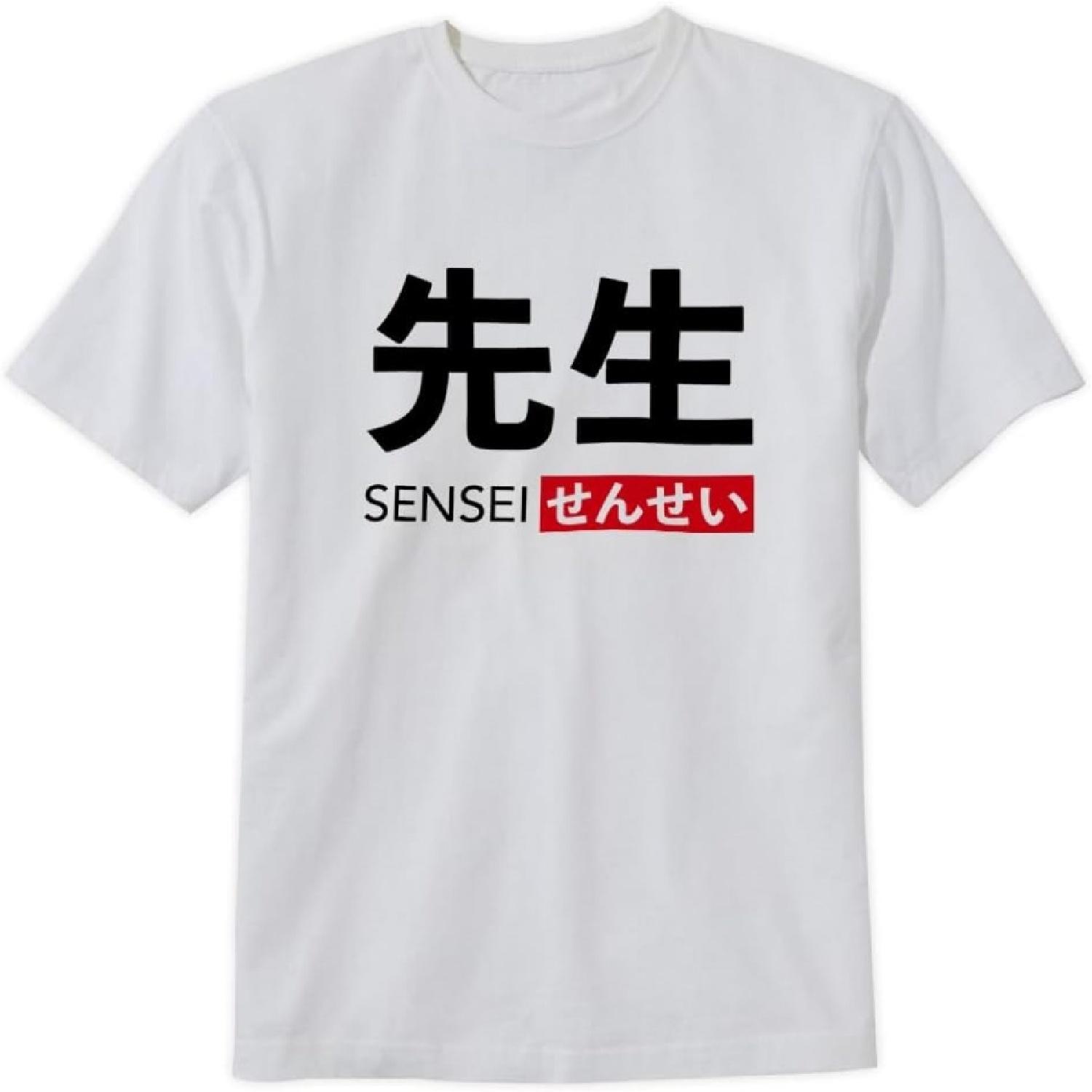 Футболка с японскими иероглифами Sensei Учитель в японском дизайне Короткий рукав Унисекс S