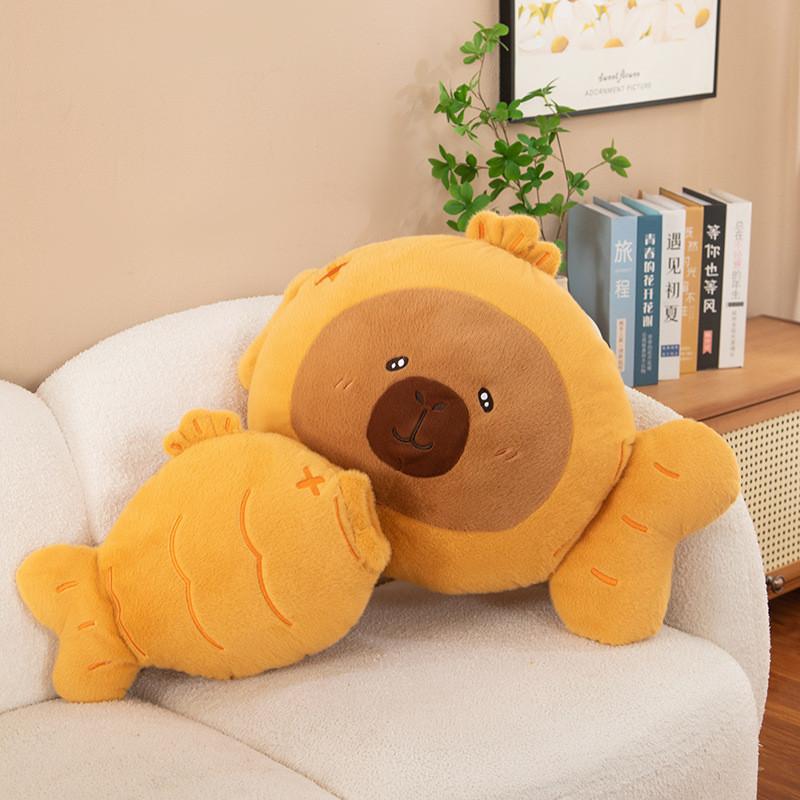 Plush Capybara Taiyaki Toy Cute Cartoon Children Holiday Gift Cuddle Doll Soft