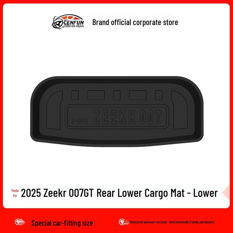 Geely ZEEKR 007GT TPE Eco-Friendly Foot Mats & Trunk Mat with Carbon Fiber Texture & Galaxy Carpet Backrest Pad, Suitable for 25 Years.