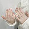 Dreamy French Blush Cat-Eye Diamond Press-On Nails - Handmade, Light-Cured, Hot-Selling False Nail Patches