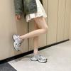 2025 new autumn leather dad shoes women's Korean version of fried street platform silver retro casual student sneakers women
