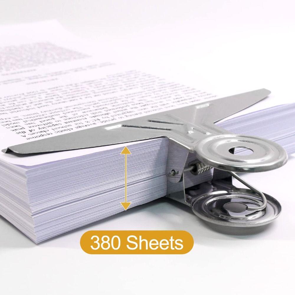 2 PCS Stainless Steel Bull Binder 20cm Paper Clip Extra Paper Clips Bulldog Clips  Office