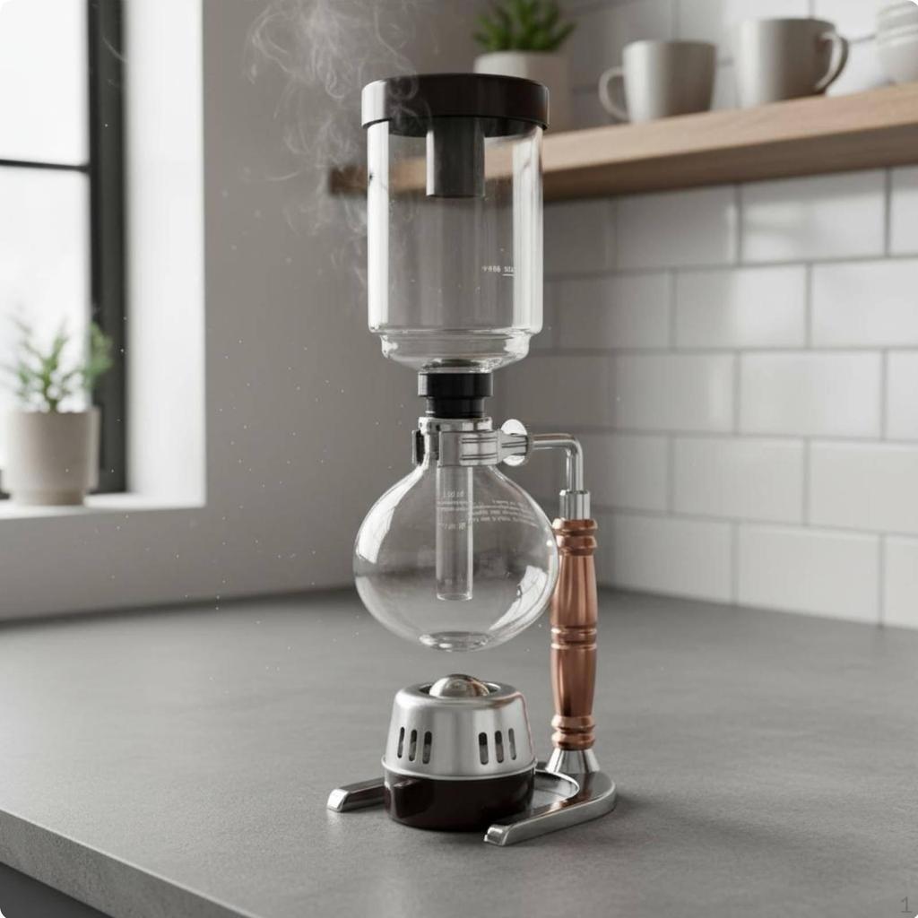 Siphon Coffee Maker Classic Design Vacuum Brewer Manual Brew Glass for Home