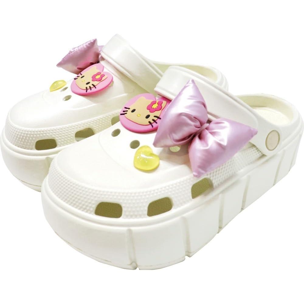 [J s Planning] sanrio Women s Slippers EVA Platform Sandals Hello Kitty WH 24cm MEV656