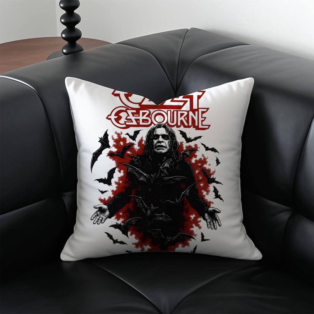 singer rock OOzzy OOsbourne Cushion Cover Pillow Case Antidustmite Invisible zipper silky plush cushion