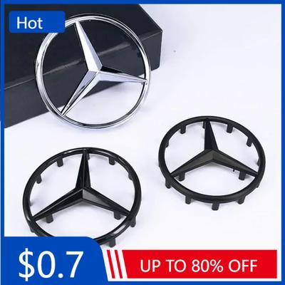 Car Sticker ABS 3D Star Logo Hollow Badge Sticker Car Steering Wheel Center Emblem For Mercedes Benz AMG GLK W202 W204 W210 W211