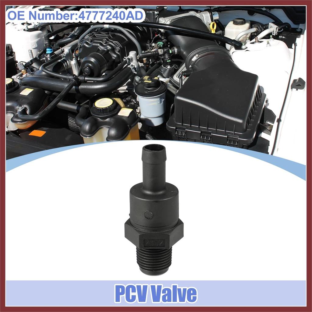 PCV Valve Exhaust Positive Crankcase Ventilation Valve Fittings for Chrysler PT Cruiser 2.4L 2001-2010 for Jeep Wrangler 2.4L 2003-2006 No.4777240AD
