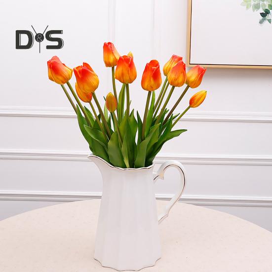 Simulated Tulip 37cm Artificial Tulip Faux Silk Fake Tulip Flower Bulk for Vase Wedding Home Decor Spring Parties Mother's Day Gift