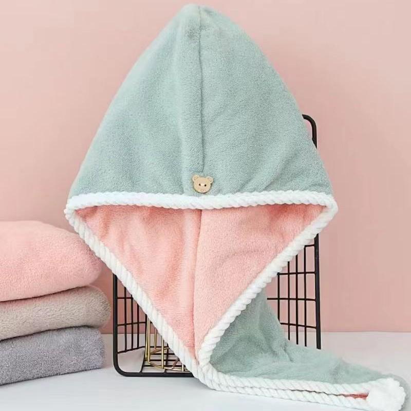 

Суперабсорбирующая быстросохнущая шапочка для волос для женщин - двухслойная утолщенная шапочка-тюрбан для душа 2023 25x65 cm