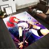 Anime Red-Haired Warrior Girl Rug Non-slip Rug Suitable for Living Room and Bedroom Sofas