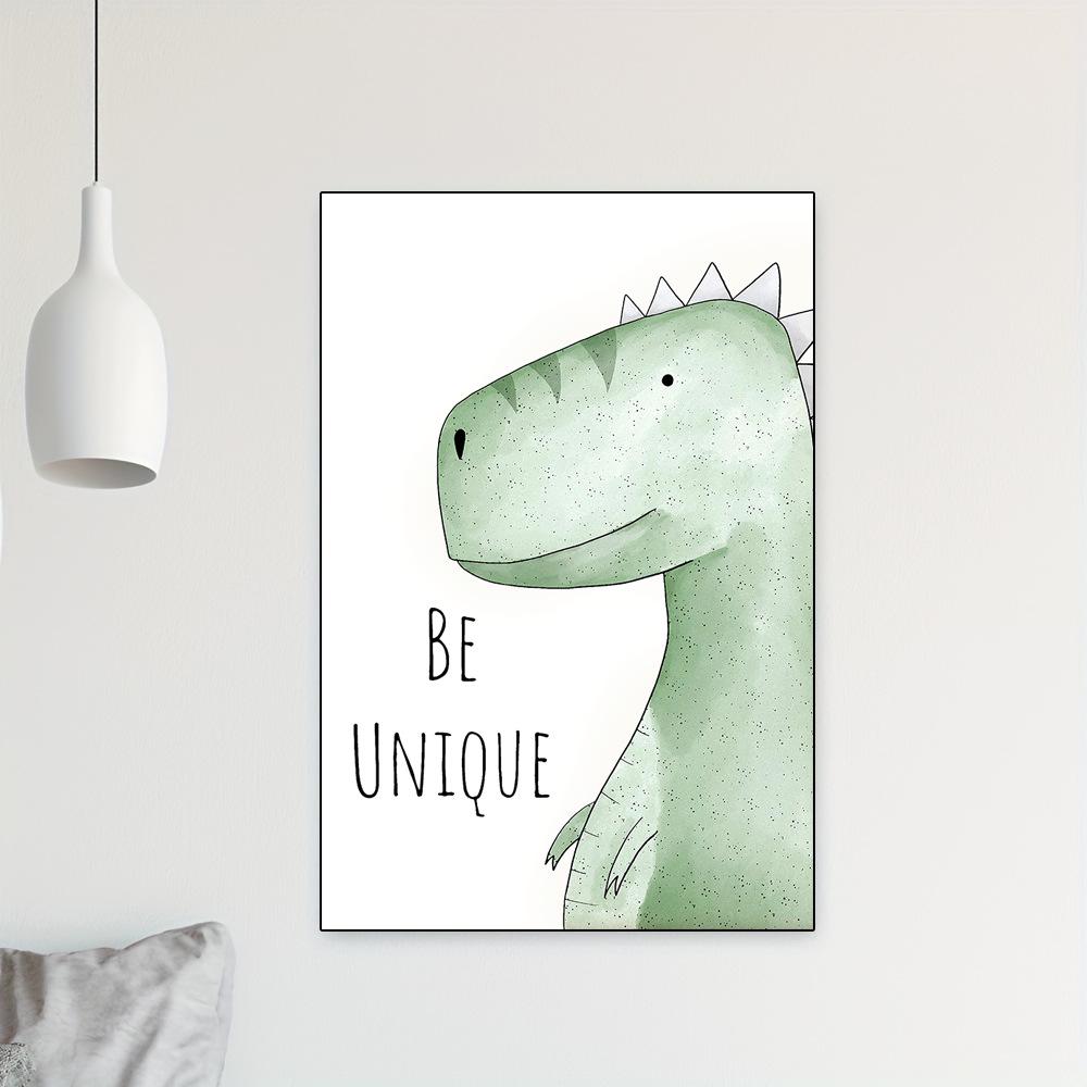 Nordic Cartoon Animal Prints for Kids' Room – Framed Canvas Wall Art