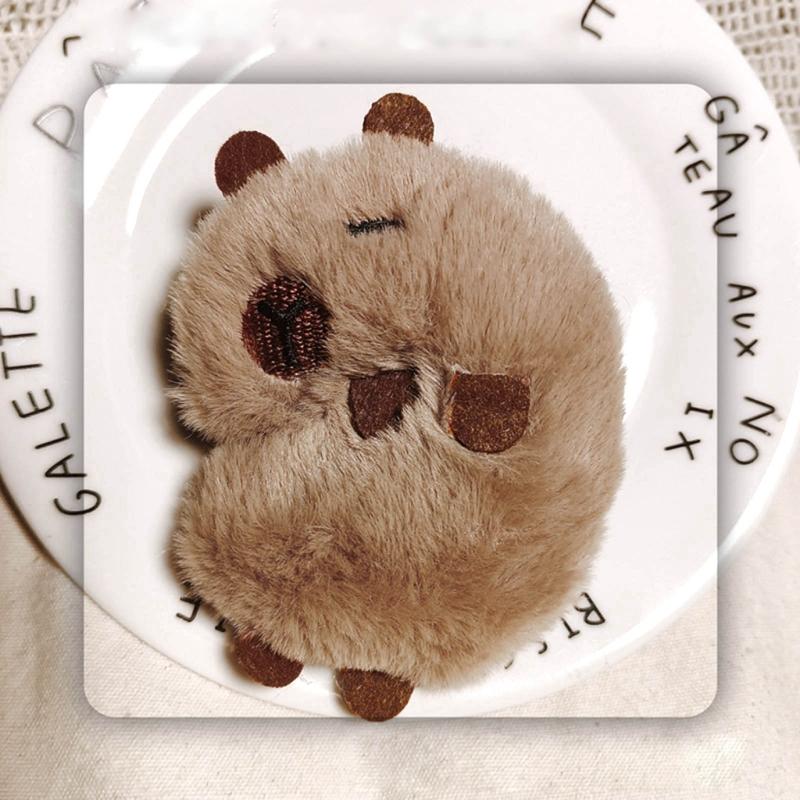 Adorable Capybara Toy Brooches Soft and Comfortable Pin Perfect for Craft Lovers