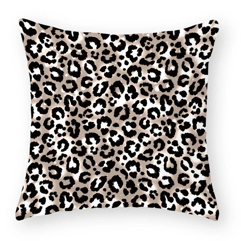Pillow Throw Cover Home Decoration Living Room Sofa Seat Colorful Leopard Print Polyester Cushion