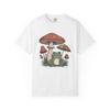 Frog Under Mushroom with Umbrella T-Shirt and kids tshirt | Cute Mushroom Frog Illustration