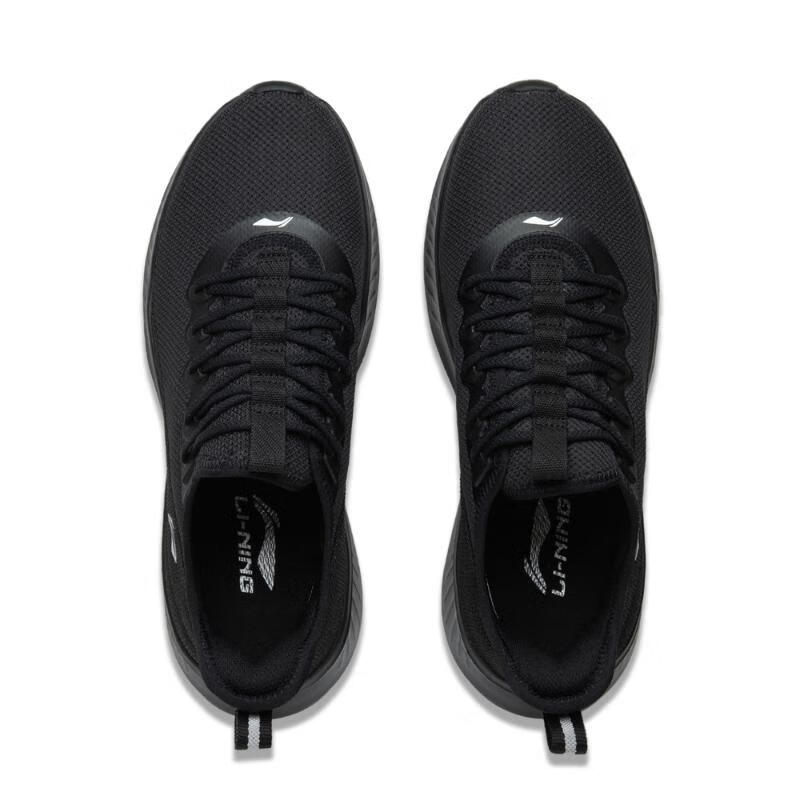 Li Ning Shumai Comfortable Simple Non-Slip Breathable Low-Top Running Shoes Men Running Shoes Black AGLU319-6