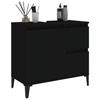 Schrank unter dem Waschbecken, 2 Schubladen, schwarzes dreieckiges Stativ, 65x33x60 cm