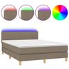 Maison Exclusive - Sommier à lattes de lit avec matelas LED Taupe 140x200 cm Tissu
