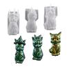1pcs Devil Cat Candle Holder Resin Molds, Magic Cat Molds, Epoxy Resin Casting Pirate Cat Plaster Molds, Animal Pendant Molds