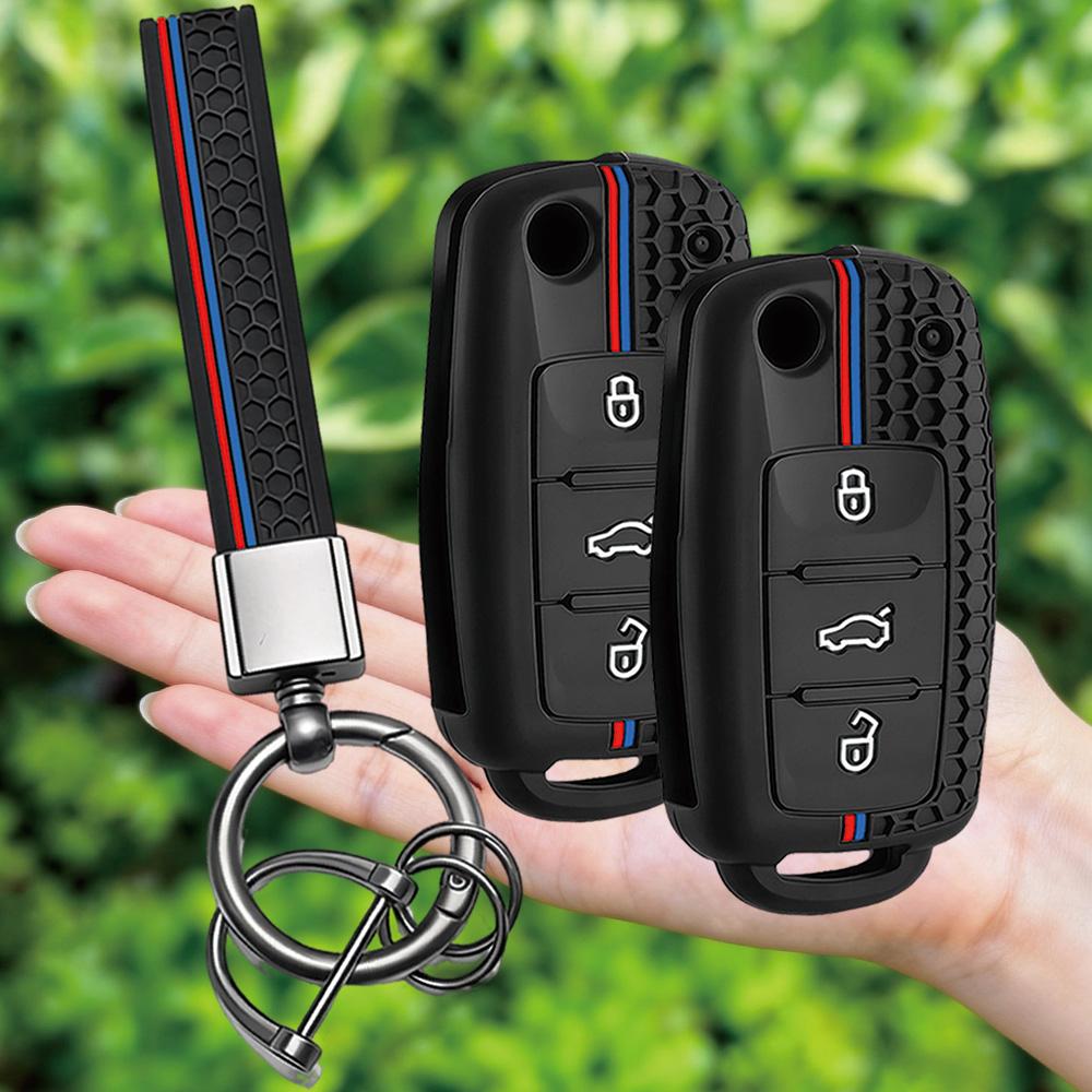 Fashion Silicone Car Key Cover For VW Volkswagen Polo Tiguan Passat B5 B6 B7 Golf 4 5 6 MK6 Jetta Lavida Skoda Octavia A5 Seat